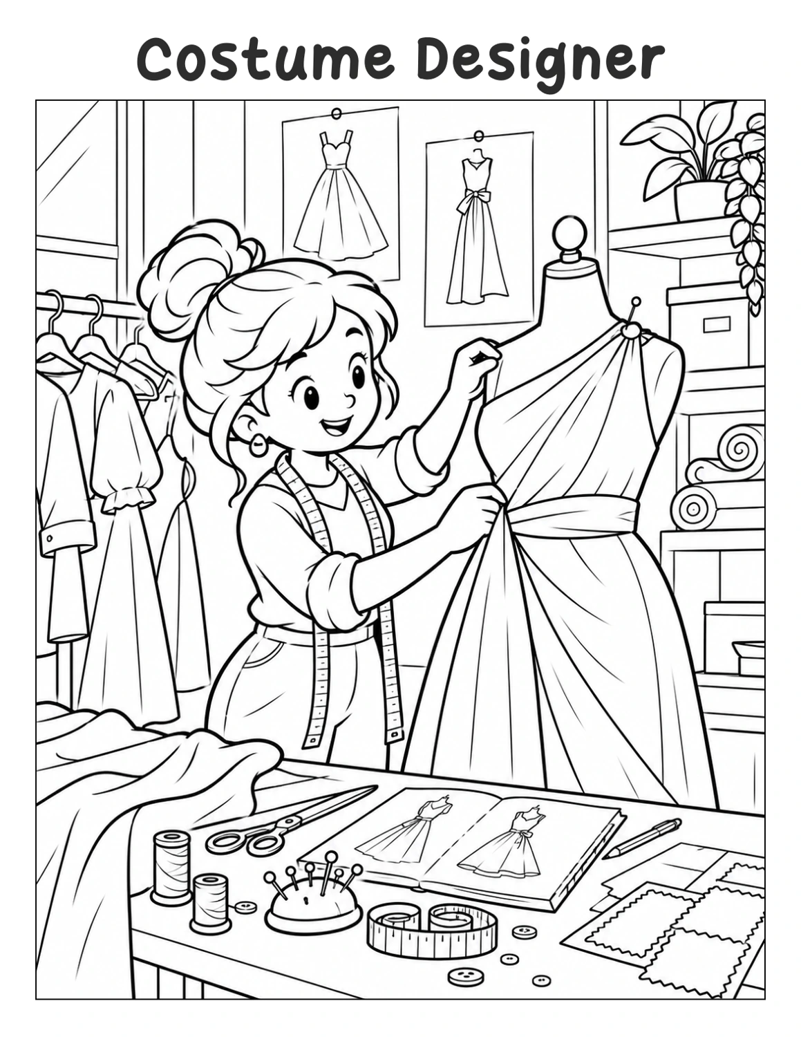 Costume Designer printable coloring page