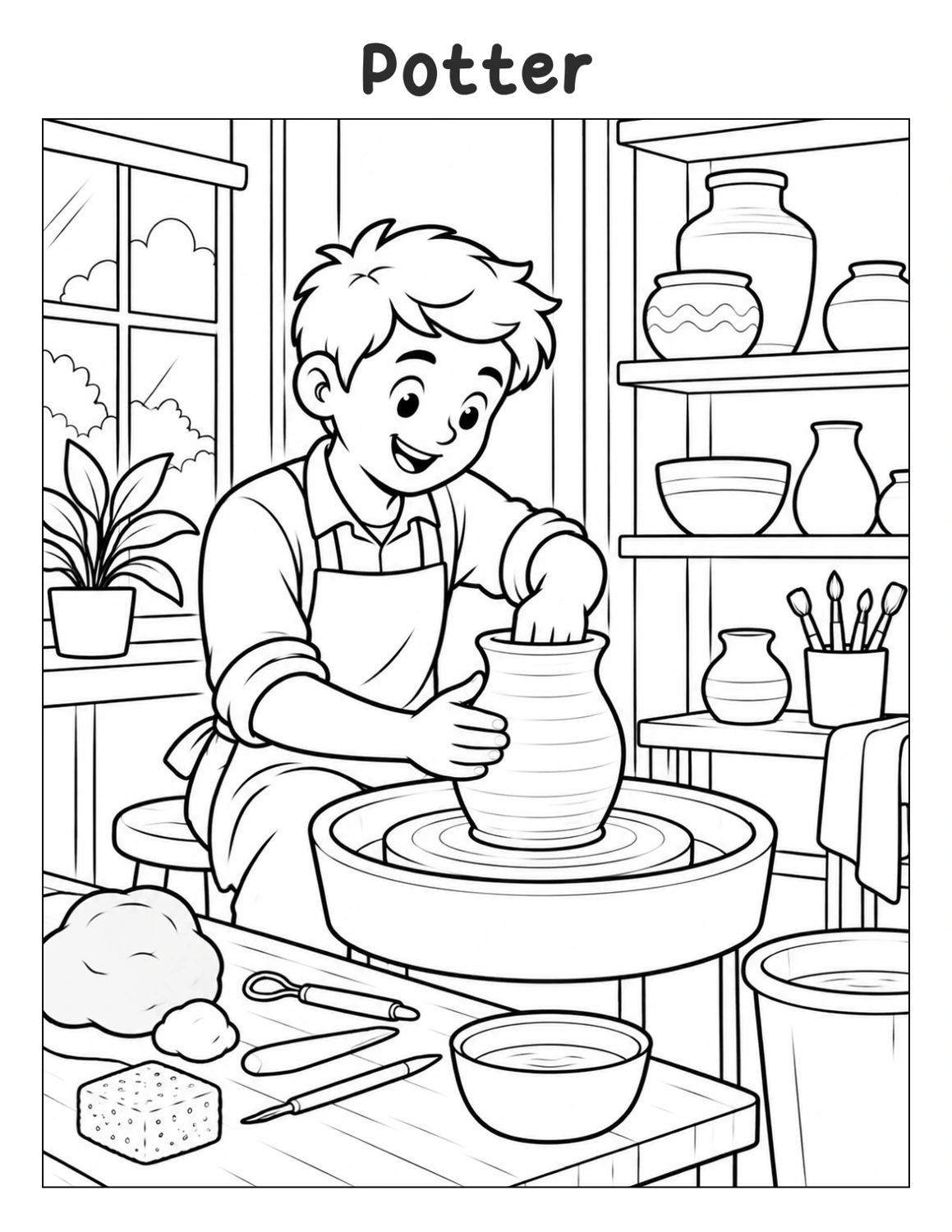 Potter printable coloring page